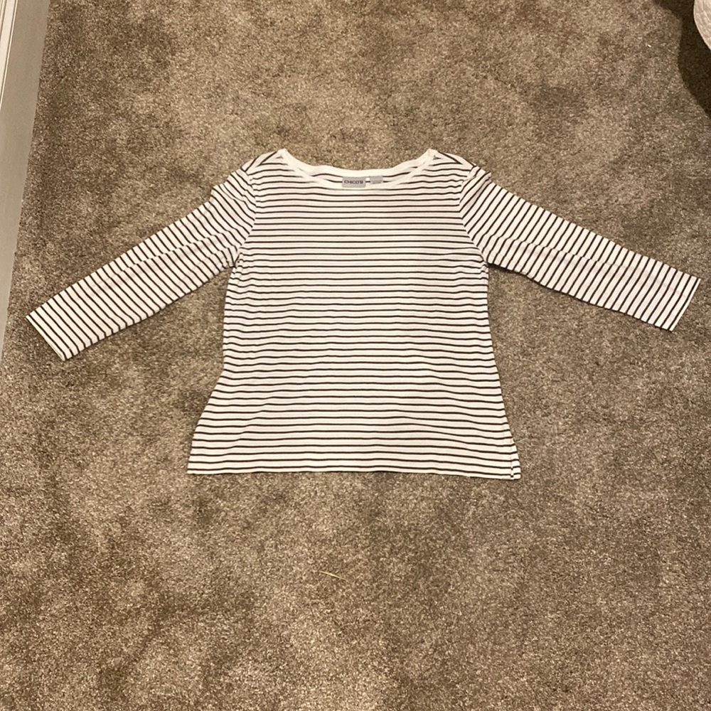 Chico’s Striped Long Sleeve Shirt